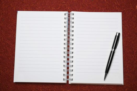 Diary ready for writing, pencil, background