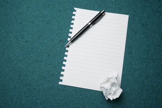 Clear paper ready for writing, pencil, background