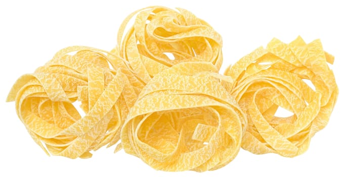 Macaroni close up on a white background.