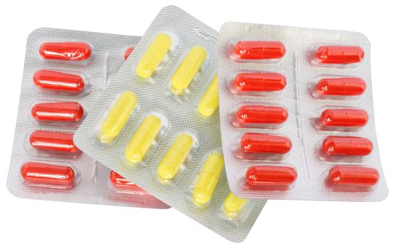 Pills on a white background.
