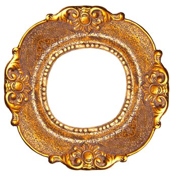 Old Picture Frame Isolated On White Background, Design Element