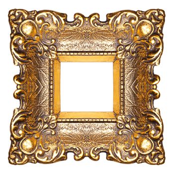 Old Picture Frame Isolated On White Background, Design Element