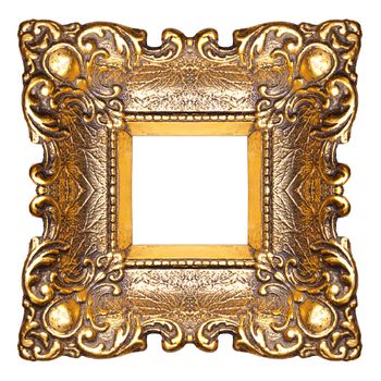 Old Picture Frame Isolated On White Background, Design Element