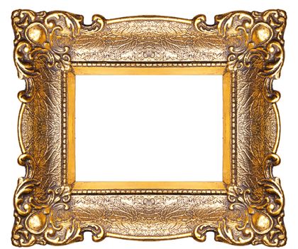 Old Picture Frame Isolated On White Background, Design Element