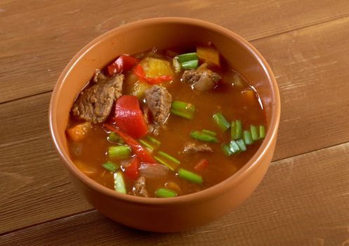 Traditional Bulgarian soup chorba.shurpa soup