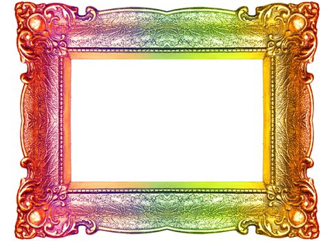 Old Picture Frame Isolated On White Background, Design Element