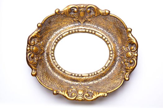 Old Picture Frame Isolated On White Background, Design Element