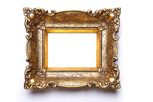 Old Picture Frame Isolated On White Background, Design Element