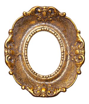 Old Picture Frame Isolated On White Background, Design Element