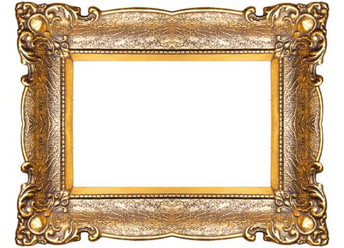 Old Picture Frame Isolated On White Background, Design Element