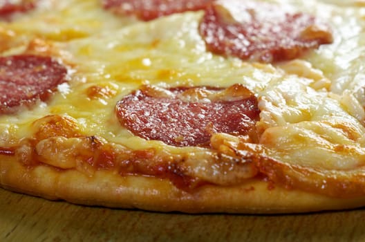 homemade pizza  Pepperoni.Closeup .Shallow depth-of-field