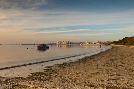 Winter sunset on the Tejo river.