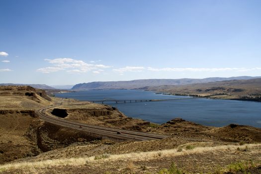 Route 90 in Washington State crossing the Columbia River