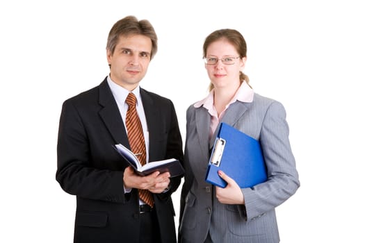 businessman and woman and with carpet and  book