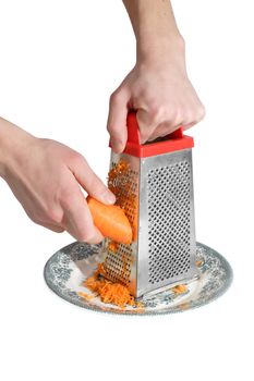 Preparation of carrots on a grater