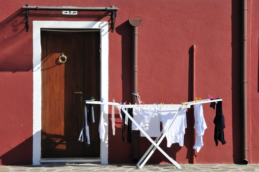 Colorful street scene, Burano Venice