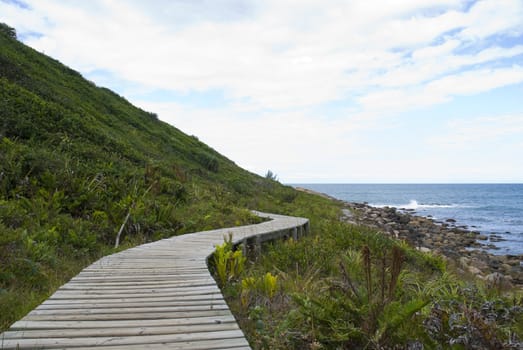 Deserted tropical coastline, with loads of copy space.