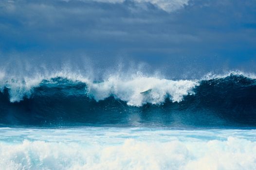 Tall waves on the surface of the ocean