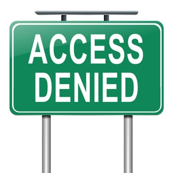 Illustration depicting a sign with an access denied concept.