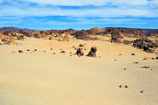 Rocky desert landscape of Teide National Park