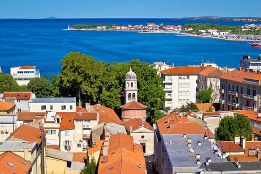 City of Zadar aerial view with Puntamika peninsula, Dalmatia, Croatia