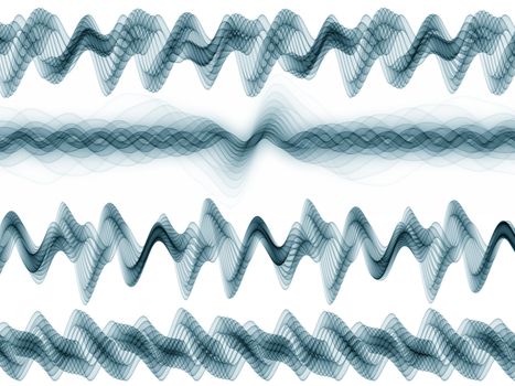 Abstract sound wave rendered in teal against white background