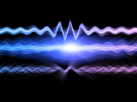 Sound analyzer sine waves background suitable for audio, music and science related projects