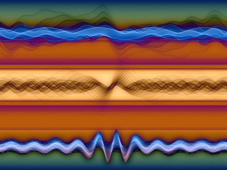 Sound sine waves background suitable for audio, music and science related projects