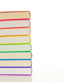 Stack of colorful books - library concept