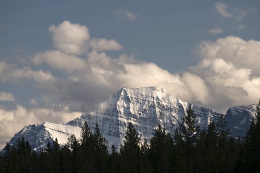 Close-up on the Edith Cavell Mountain located in Jasper National Park, Alberta Canada