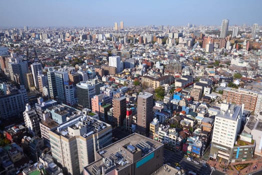 Tokyo, Japan - aerial view of Bunkyo district. Modern city skyline.