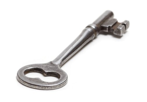 Selective focus on a portion of a skeleton key.