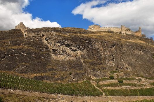 panoramic views of the Castle Tourbillon, Sion