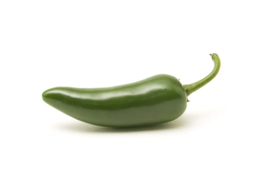 Single jalapeno pepper isolated on white background