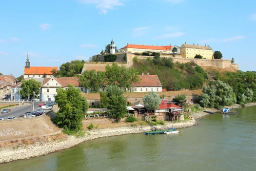 Novi Sad, Serbia - city in the region of Vojvodina. Petrovaradin fortress and river Danube.