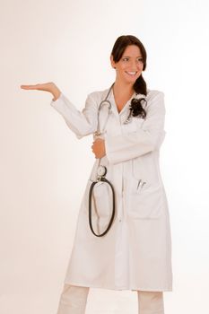 Doctor with stethoscope in white and sexy look