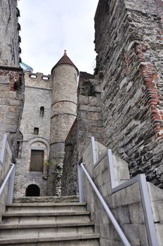 Old fortress in the ancient city of Ghent, Belgium