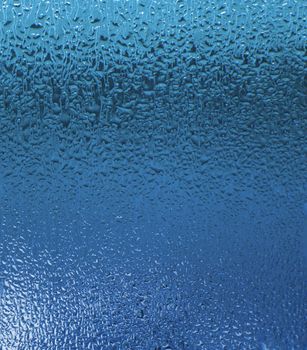 Texture water drops on a blue background
