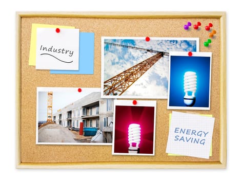 Industry and energy saving on memo cork pin board