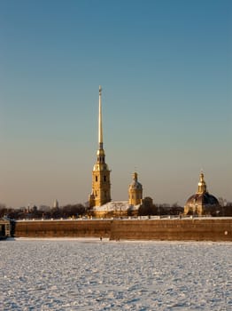 The Peter and Paul Fortress in St. Petersburg Russia, winter