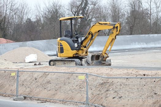 Digger on construction site