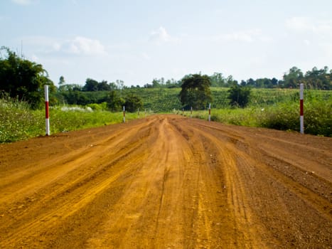 This is road to farm in daylight