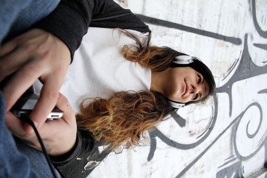 Girl listening to Music.