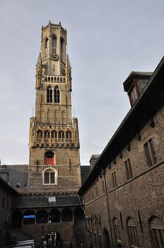 City tower in Brugge (Belgium), taken from the city tower.