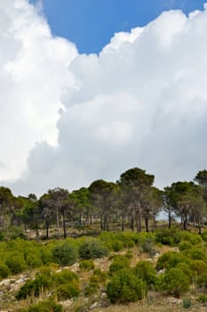 mijas hills covered whit clouds, mountains andalusia