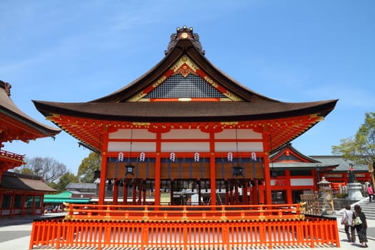 Fushimi Inari Taisha shrine in Kyoto prefecture of Japan. Famous shinto shrine.