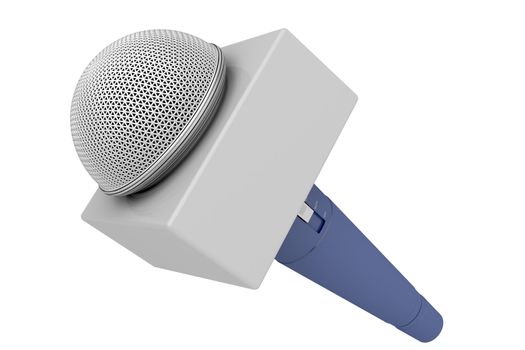 Reporter microphone isolated on white