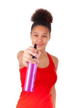 Afro-American young woman with afro hair