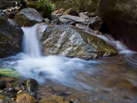 this is a beautiful small waterfall at chiang rai