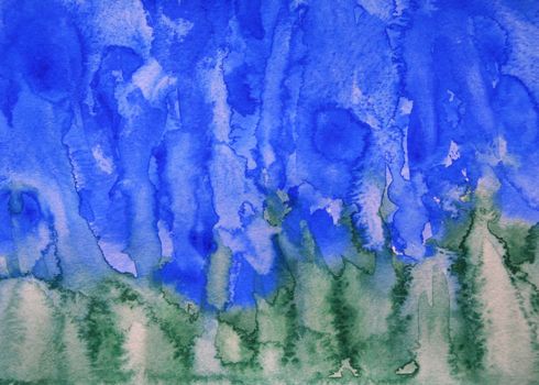 Abstract watercolor background with colorful different layers on paper texture 